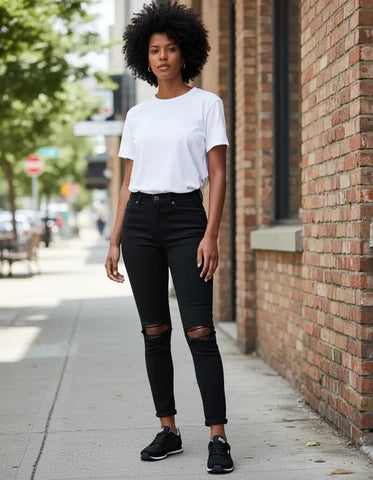 CALÇA FEMININA 721 HIGH RISE SKINNY RASG PRETA LEVI'S ORIGINAL  REF188820243