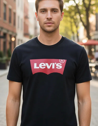 CAMISETA MASCULINA PRETA LOGO BATWING LEVI'S ORIGINAL LB0010024