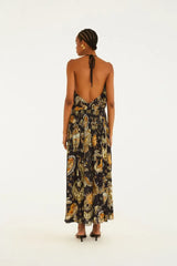 VESTIDO FEMININO FRENTE UNICA REINO MISTICO PRETO FARM ORIGINAL 361386
