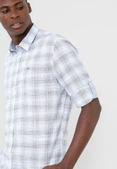 CAMISA MASCULINA JW SLIM XADREZ MARTINGALE AZUL ARAMIS ORIGINAL ML.24.0443148