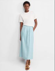 SAIA FEMININA MIDI PREGAS AZUL SERENO SHOULDER ORIGINAL 012520959002