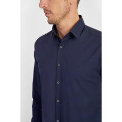 CAMISA MASCULINA SLIM SARJA ALGODAO PIMA MARINHO ESCURO ARAMIS ORIGINAL ML.02.0087372