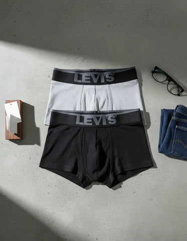 CUECA BOXER LEVI'S 2 PACK CINZA E PRETA LBA011008