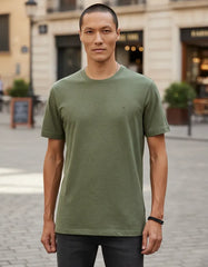 CAMISETA MASCULINA ARAMIS BASICA VERDE MILITAR 100% ALGODÃO ORIGINAL CS.12.0537667