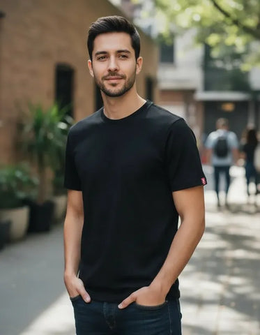 CAMISETA MASCULINA BASICA PRETA ETIQUETA MANGA LEVI'S ORIGINAL LB0020140