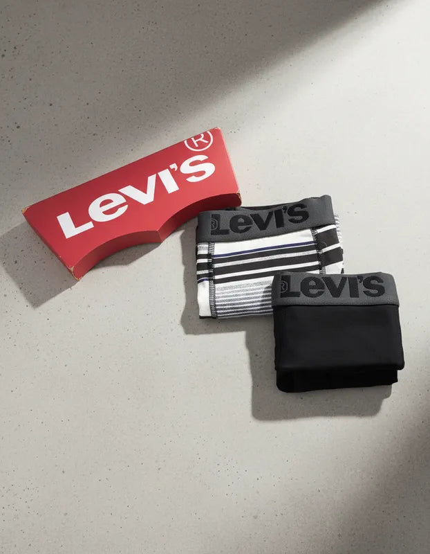 PACK COM 2 CUECAS LEVI'S BOXER GREY STRIPEDBLACK ORIGINAL LBA010027