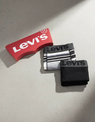 PACK COM 2 CUECAS LEVI'S BOXER GREY STRIPEDBLACK ORIGINAL LBA010027