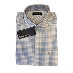 CAMISA MASCULINA REGULAR MICRO XADREZ AZUL C\ AMARELO ARAMIS ORIGNAL MC.06.0117148