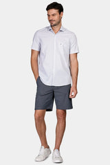 CAMISA MASCULINA REGULAR TRICOLINE MICRO XADREZ BCO C/ AZUL ARAMIS ORIGINAL  MC.06.0107001/148
