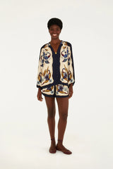 SHORT FEMININO FLORAL MAYE BEGE FARM ORIGINAL  370501