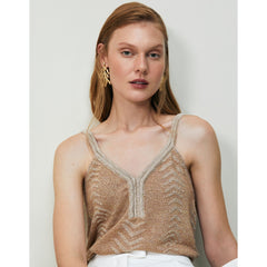 REGATA FEMININA TRICOT JACQUARD DOURADO SHOULDER ORIGINAL 232438700