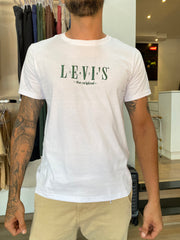 CAMISETA MASCULINA BRANCA LOGO BORDADO VERDE LEVI´S® ORIGINAL LB0010555
