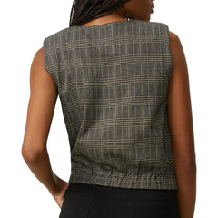BLUSA FEMININA MALHA XADREZ ESCURO SHOULDER ORIGINAL 241313102
