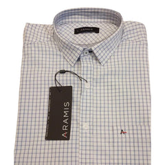 CAMISA MASCULINA TRICOLINE MICRO XADREZ BCO/AZUL ARAMIS ORIGINAL MC.06.0184001/148