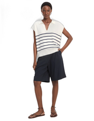 BLUSA FEMININA TRICOT AMPLA LISTRADA SHOULDER ORIGINAL  012514329013
