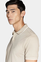 POLO MASCULINA CLASSIC 1 FRISO AMENDOA C/ OFF WHITE ARAMIS ORIGINAL PO.10.0284626