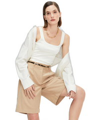 BERMUDA FEMININA ALFAIATADA COM PREGAS SHOULDER ORIGINAL 012513529001