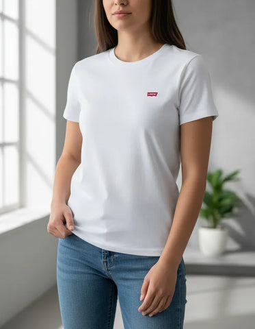 CAMISETA FEMININA BRANCA MINI LOGO LEVI'S OIGINAL LB0020045