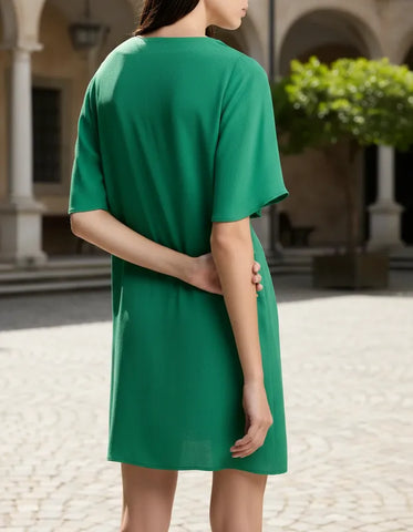 VESTIDO SHOULDER CURTO DECOTE V VERDE ORIGINAL 012521039002