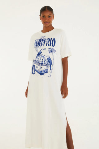 VESTIDO FEMININO MIDI COCO GELADO AZUL FARM ORIGINAL 348425