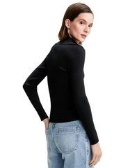 BLUSA FEMININA TRICOT CANELADA BOTOES SHOULDER ORIGINAL 012514349017
