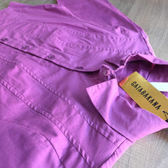CAMISA FEMININA CROPPED TRICOLINE MAGENTA  GATABAKANA ORIGINAL 138897000693