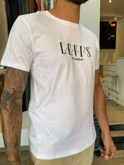 CAMISETA MASCULINA BRANCA LOGO BORDADO VERDE LEVI´S® ORIGINAL LB0010555