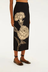 SAIA FEMININA MIDI RETA JARDIM DE CORDEL FARM ORIGINAL 361741