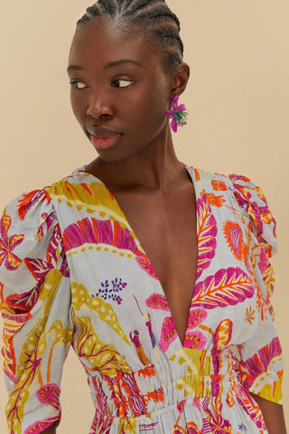 VESTIDO FEMININO CURTO FLORESTA DE SONHO FARM ORIGINAL 337548