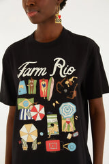 TSHIRT FEMININO MEDIA PRAIA CARIOCA FARM ORIGINAL 358708