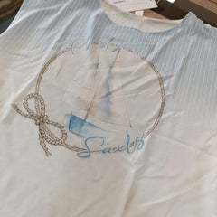 T SHIRT FEMININA AMPLA NAVY GATABAKANA ORIGINAL