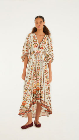 VESTIDO FEMININO LONGO TAPETE DE COR FARM ORIGINAL 343936