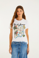 T-SHIT FEMININA FIT MAPA OFF WHITE FARM ORIGINAL 358710