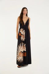 VESTIDO FEMININO LONGO AMONITA PRETO FARM ORIGINAL 345523