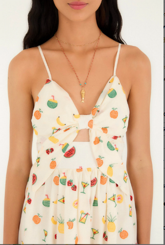 VESTIDO FEMININO LACO BORDADO COQUETEL FARM ORIGINAL 351288 FARM