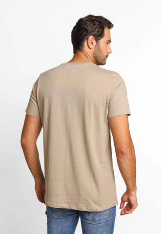 CAMISETA MASCULINA CAQUI NATURAL ARAMIS ORIGINAL  CS.12.0537588