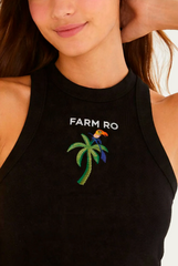 REGATA FEMININA CROPPED BORDADA COQUEIRO FARM ORIGINAL 359449