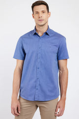 CAMISA MASCULINA REGULAR ALGODAO FIO A FIO AZUL INDIGO ARAMIS ORIGINAL MC.06.0499156
