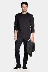 CAMISETA MASCULINA MANGA LONGA BASICA PRETA ARAMIS ORIGINAL CS.02.0161