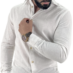 CAMISA MASCULINA SLIM LINHO ALGODAO BRANCO ARAMIS ORIGINAL ML.05.0322001