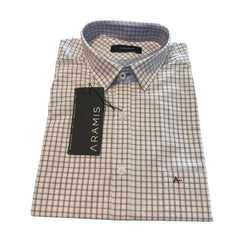 CAMISA MASCULINA REGULAR TRICOLINE XDZ BRANCO/VINHO ARAMIS ORIGINAL MC.06.0184001/017