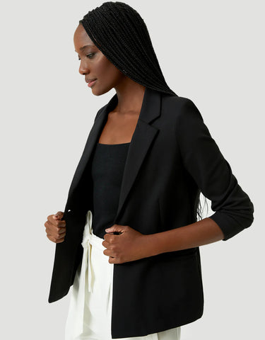 BLAZER PRETO SHOULDER MALHA ESTRUTURADA 232423906