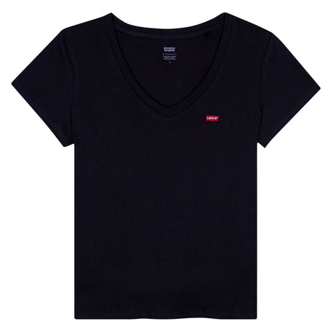 CAMISETA FEMININA DECOTE V PRETA MINI LOGO LEVI'S ORIGINAL LB0020093