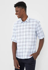 CAMISA MASCULINA JW SLIM XADREZ MARTINGALE AZUL ARAMIS ORIGINAL ML.24.0443148