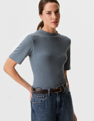 T-SHIRT FEMININA CANELADA GOLA ALTA SHOULDER ORIGINAL 012614074001