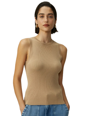 Regata Shoulder Tricot Canelado Khaki 241432916