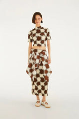 SAIA FEMININA MIDI RETA RITMO CARIOCA FARM ORIGINAL 361754