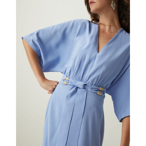 VESTIDO SHOULDER RETO MANGA KIMONO AZUL ORIGINAL 232107911