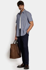 CAMISA REGULAR MICRO XADREZ BOLSO AZUL C/ BRANCO ARAMIS ORIGINAL MC.06.0676148