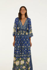 VESTIDO FEMININO LONGO MANGA JARDIM DE AZALEIAS FARM ORIGINAL 373957